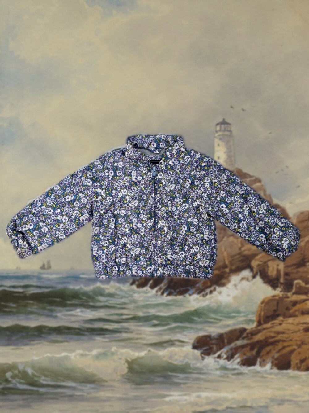 GAP Floral Puffer Jacket, 2 Years